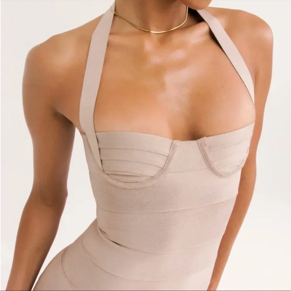 HOUSE OF CB 'Maliha' Latte Bandage Mini Dress NWOT - Picture 7 of 12